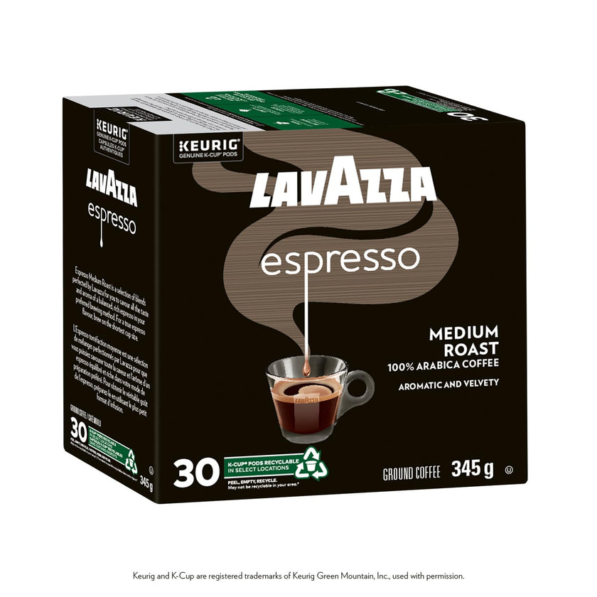 Lavazza Espresso Medium Roast K-Cup Coffee Pods, 30 Count For Keurig Coffee Makers 🍁 All In One Marketplace Canada