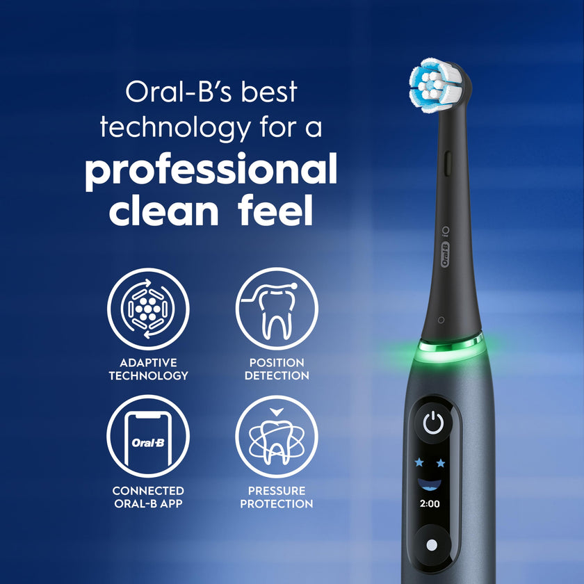 Oral-B iO9 Electric Toothbrush, for the Ultimate Professional Clean Feel, Aquamarine, Rechargeable Electric Toothbrushes, iO Series 9 with 1 Power Toothbrush, 4 Brush Heads, and 1 Charging Travel Case 🍁 All In One Marketplace Canada