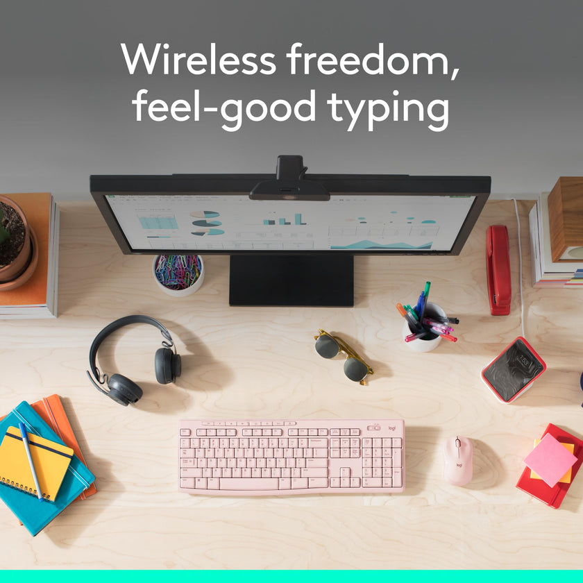 Logitech MK270 Wireless Keyboard and Mouse Combo for Windows, 2.4 GHz Wireless, Compact Mouse, 8 Multimedia and Shortcut Keys, 2-Year Battery Life, for PC, Laptop - Rose 🍁 All In One Marketplace Canada
