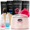 KoluaWax Premium Waxing Kit for Women - Burn-Free Wax Kits for Hair Removal for Women, Hard Wax Kit with Wax Pot, Wax Machine, Wax Warmer, Bikini and Brazilian Wax Kit for Women (Blush) 🍁 All In One Marketplace Canada