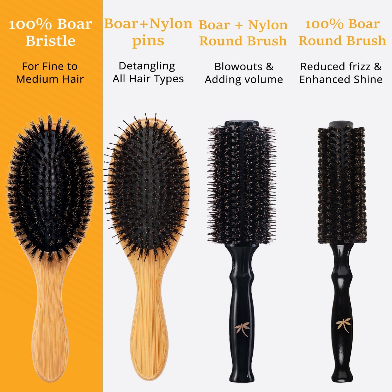 Belula 100% Boar Bristle Hair Brush Set (Medium). Soft Natural Bristles for Thin and Fine Hair. Restore Shine And Texture. Wooden Comb, Travel Bag and Spa Headband Included! 🍁 All In One Marketplace Canada