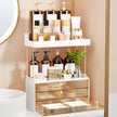StorBin 3 Large Drawers Makeup Organizer - 5 Tier Bathroom Counter Organizers and Storage, Versatile Perfume Vanity Organizer, Ideal for Cosmetic, Large Skincare, Face Mask, Office Supplies, Amber 🍁 All In One Marketplace Canada