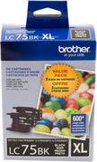 Brother LC75 Innobella High-Yield Black Ink Cartridges, 2 Pack