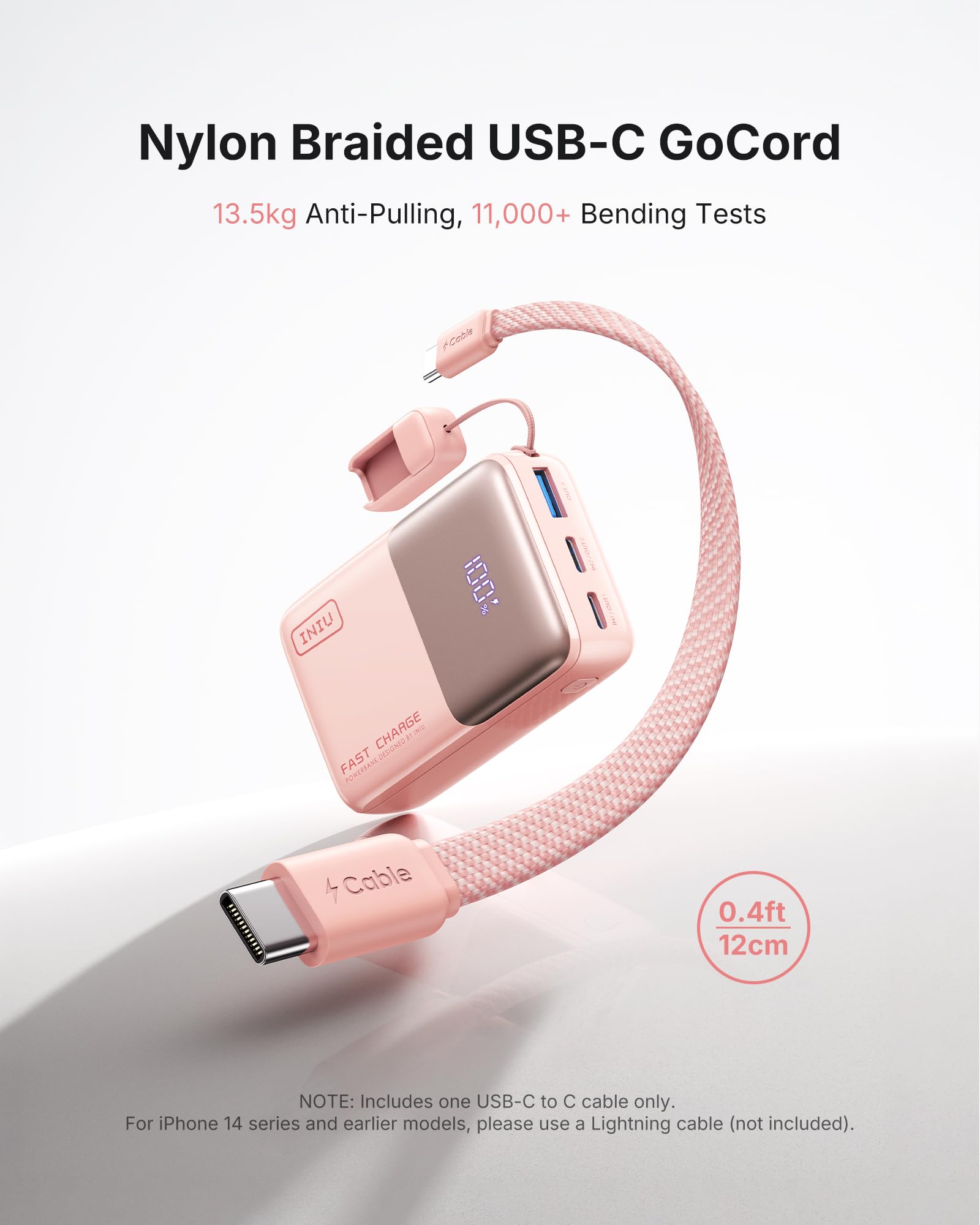 INIU Power Bank, Ultra Mini 10000mAh 45W Fast Charging Portable Charger, USB C Battery Pack with Cable, Flight-Safe Travel Powerbank for iPhone 17 16 15 14 13 12 Pro Max Air, Samsung S26 S25 S24, Pink 🍁 All In One Marketplace Canada