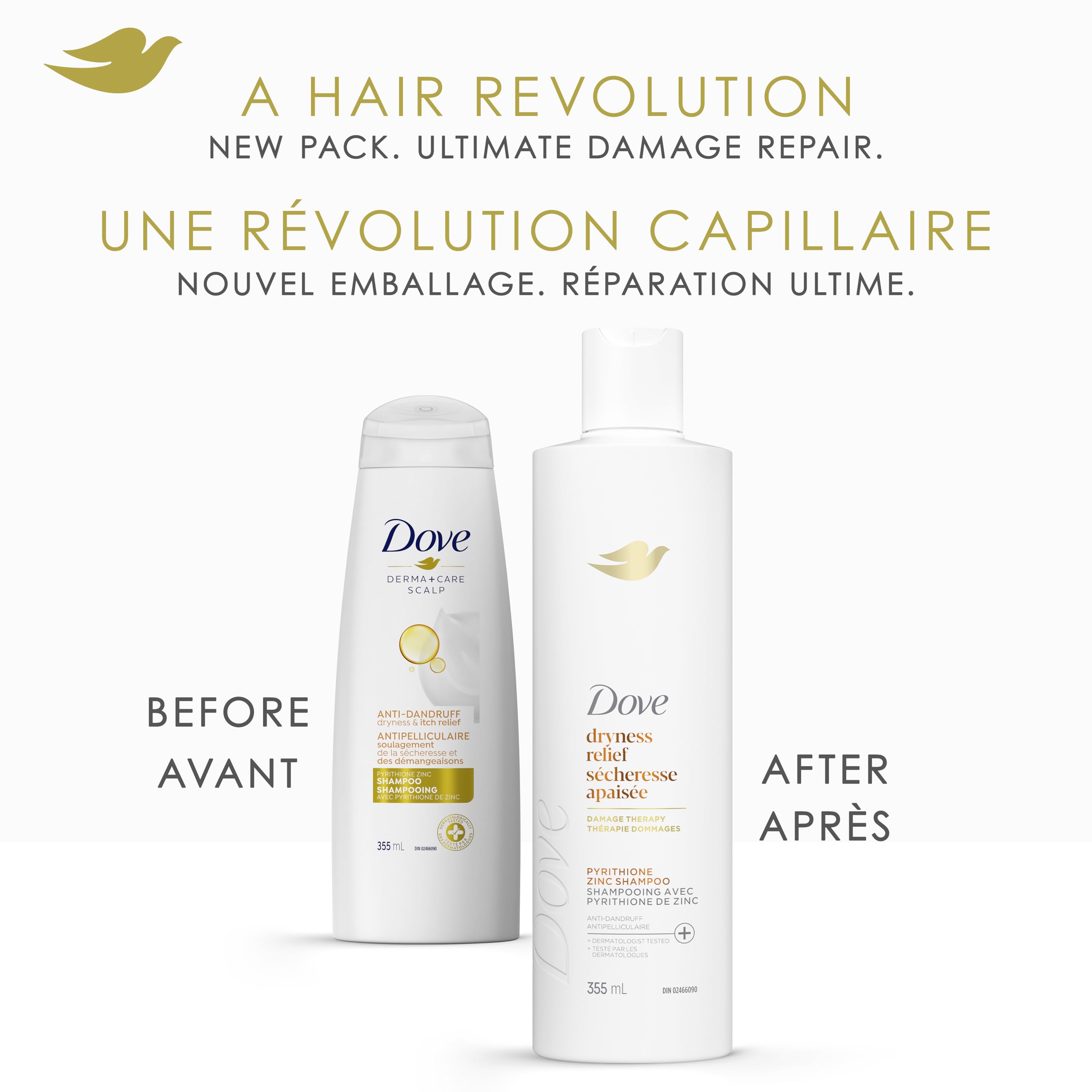 Dove Dryness Relief Damage Therapy Shampoo & Conditioner, 355mL, 4-Pack 🍁 All In One Marketplace Canada