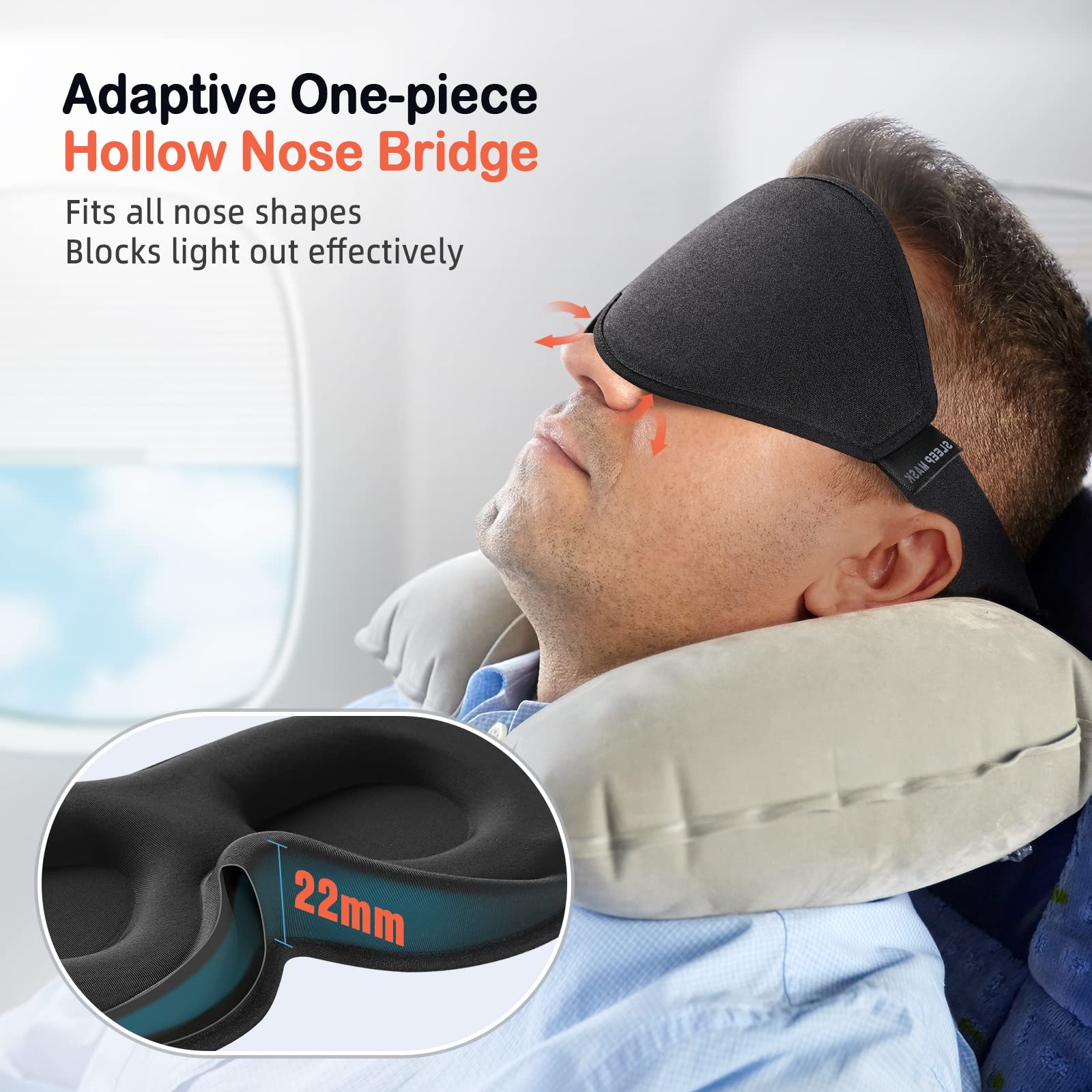 LitBear Sleep Mask for Side Sleeper Women Men, Eye Mask for Sleeping Light Blocking, 3D Contoured Cup Sleeping Mask, Soft Breathable Sleep Eye Mask with Adjustable Elastic Strap for Flight Nap 🍁 All In One Marketplace Canada