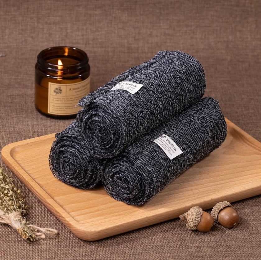 Yiclick Exfoliating Washcloth Towel, Exfoliating Body Scrubber, Back Scrubber Washer for Shower Bath, African Net Sponge Loofah Body Scrub Exfoliator, Exfoliating Cloth Brush Gloves for Women (Grey) 🍁 All In One Marketplace Canada