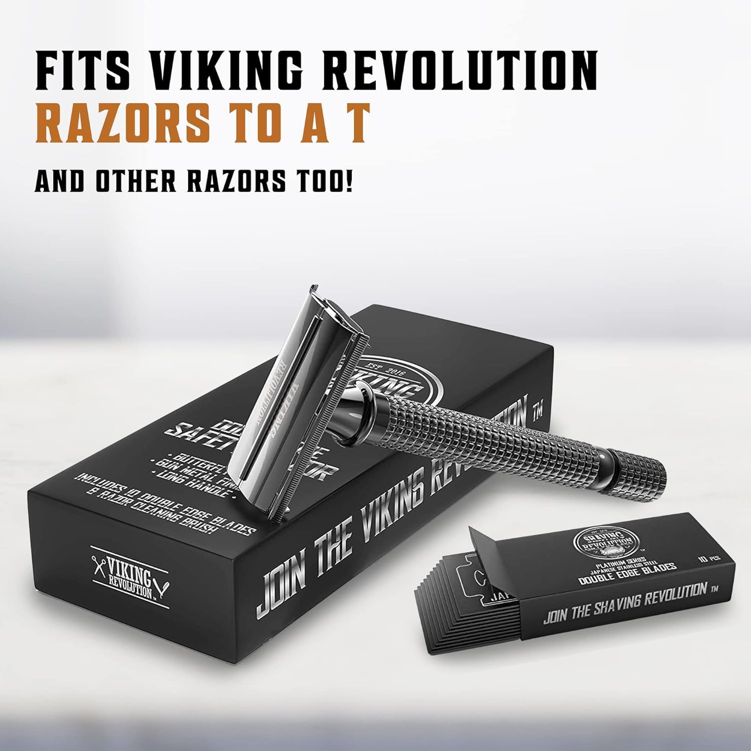 Viking Revolution 50x Safety Razor Blades Men - Platinum Japanese Stainless Steel Double Edge Razor Blade For A Smooth, Precise And Clean Shave - Razor Blades Double Edge - Safety Razor Blade 🍁 All In One Marketplace Canada