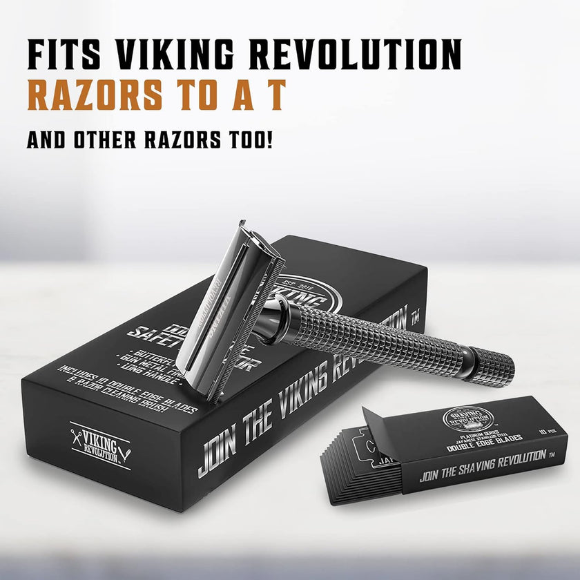 Viking Revolution 50x Safety Razor Blades Men - Platinum Japanese Stainless Steel Double Edge Razor Blade For A Smooth, Precise And Clean Shave - Razor Blades Double Edge - Safety Razor Blade 🍁 All In One Marketplace Canada