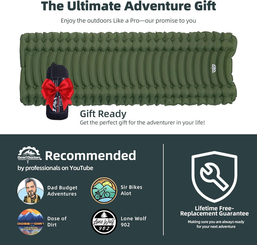 GEAR DOCTORS ® [500g] Ultralight Ether Camping Mattress Sleeping pad air Mattress Camping Sleeping pad Camp mat, matelas gonflable, Portable 🍁 All In One Marketplace Canada