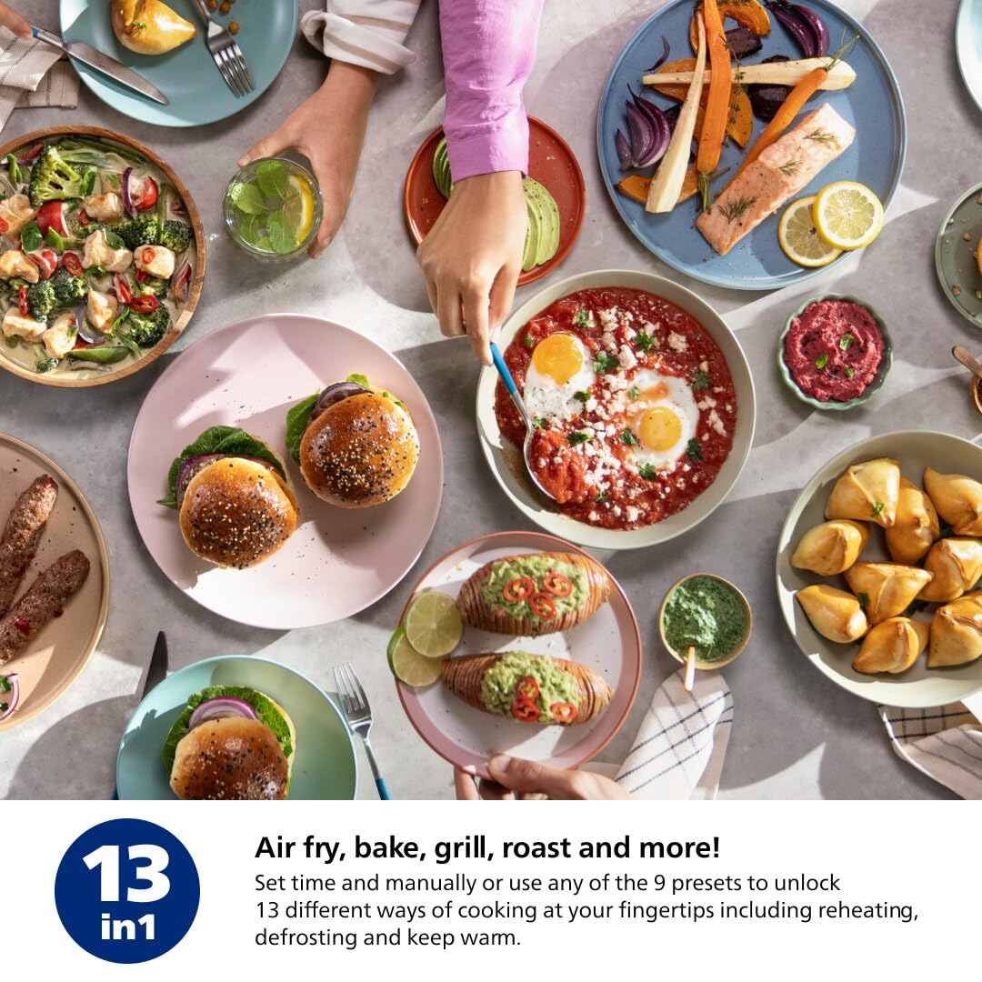 Philips 2000 Series Airfryer, RapidAir Technology, 13-in-1 Ways to Cook, 4.2L Capacity, Healthier Meals Up to 90% Less Fat, Easy to Clean, Dishwasher Safe, Touchscreen Control, HomeID App (NA221/00) 🍁 All In One Marketplace Canada