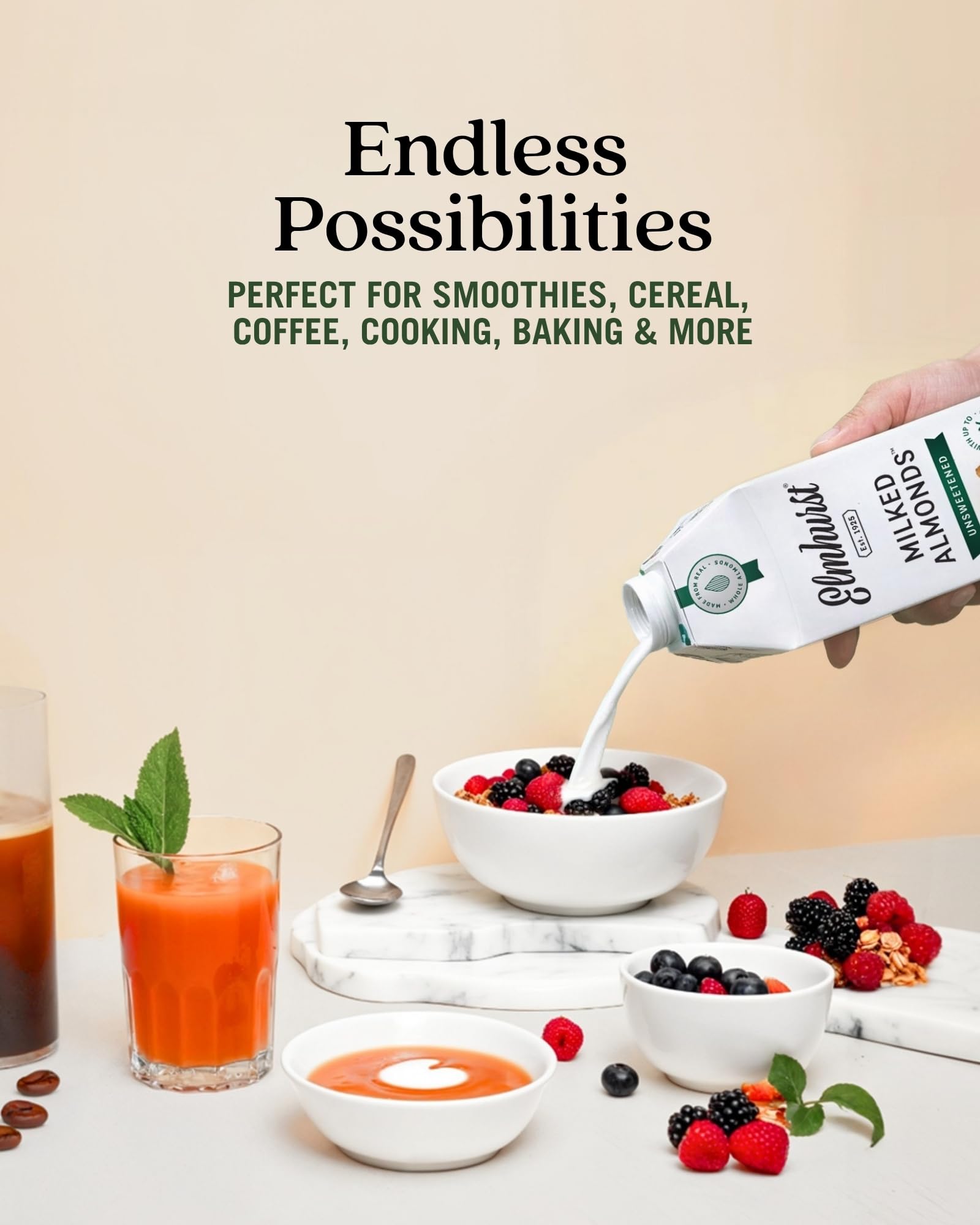 Elmhurst Unsweetened Almond Milk 6x946 ML 🍁 All In One Marketplace Canada