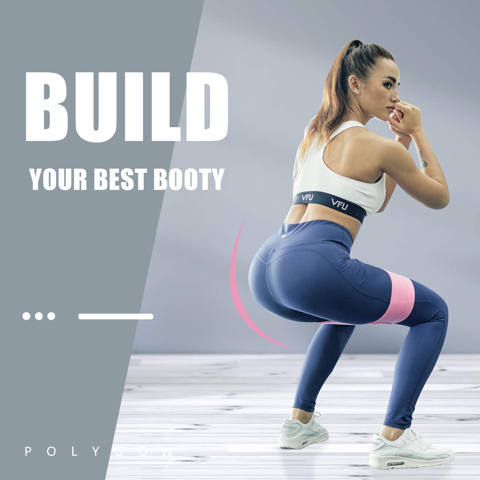 Polygon Resistance Exercise Bands, Polygon Fabric Non Slip Hip Bands for Squats, Legs, Butt, Thigh and Hip Workout, Thick Wide Fitness Loop for Men & Women. Workout Guide Included (Set of 3) 🍁 All In One Marketplace Canada