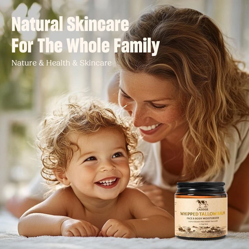CADDISE Whipped Beef Tallow for Skin – 100% Grass-Fed Handmade Cream Moisturizer for Face & Body, Natural with Honey, Shea Butter, Jojoba Oil, Non-Greasy, Nourishing for Men, Women, Kids, 4 Oz 🍁 All In One Marketplace Canada