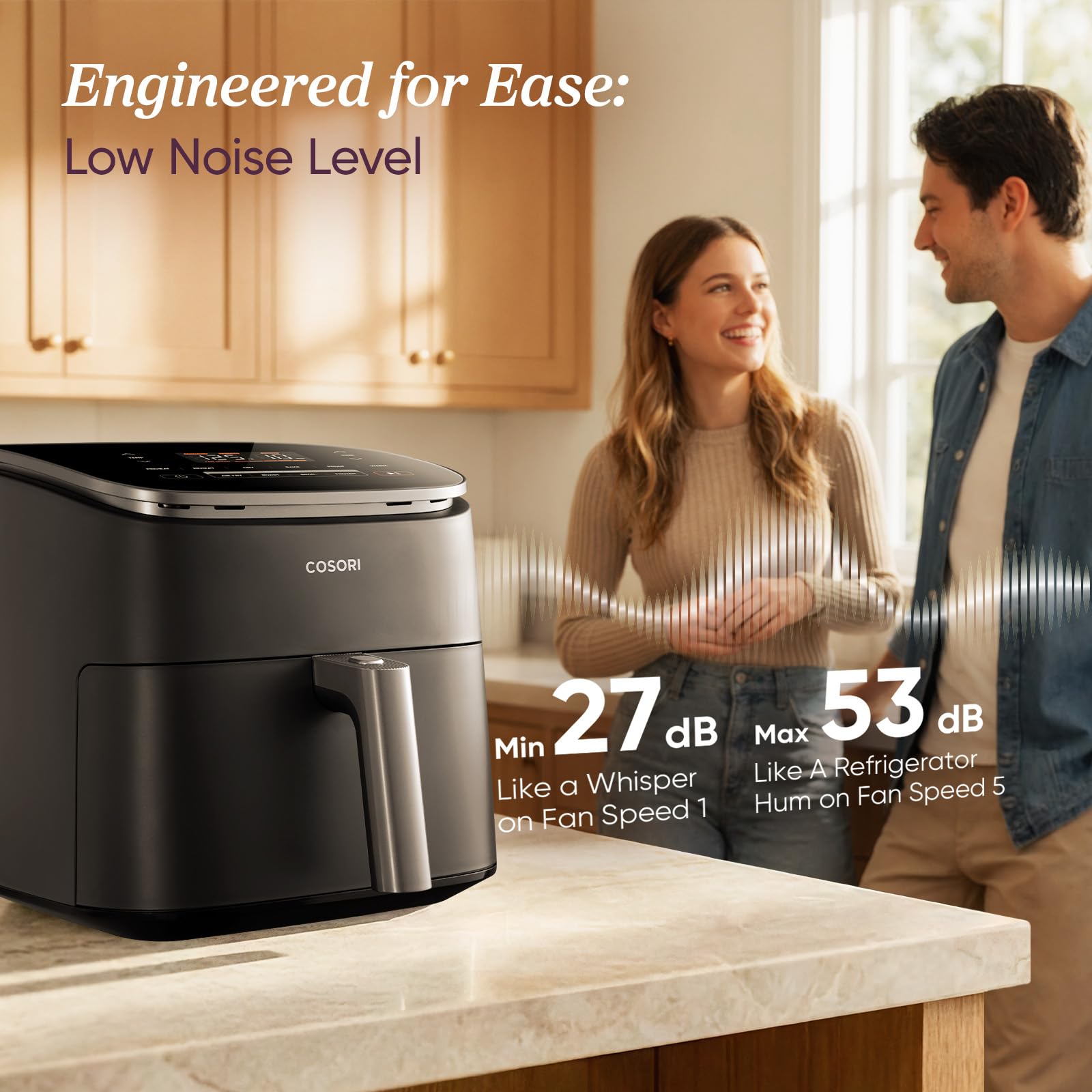 Cosori Air Fryer 6QT 9-in-1 TurboBlaze, 90°– 450°F, Precise Heating for Even Results, Air Fry, Roast, Bake, Broil, Dry, Frozen, Proof, Reheat, Keep Warm, 130+ Recipes, Dishwasher Safe, Dark Gray 🍁 All In One Marketplace Canada