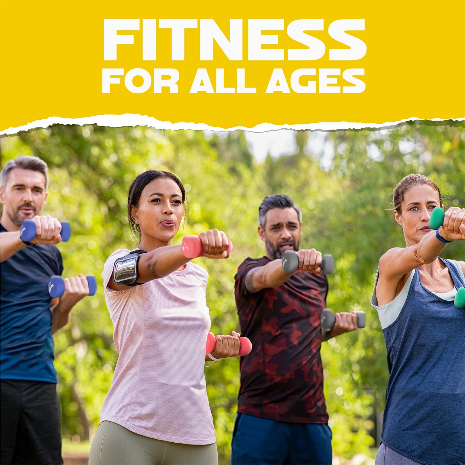 Yes4All Dumbbell Neoprene, poids et haltere, Weight Set, Hand Weights for Women, Dumbbells Pair, Free Weights (Yellow - 4lbs) 🍁 All In One Marketplace Canada