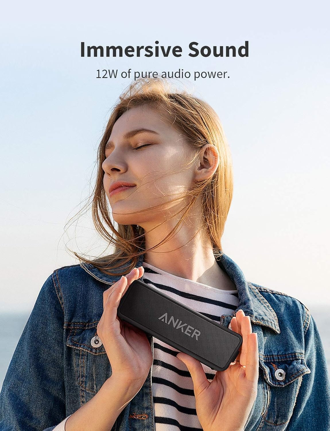 Anker Soundcore 2 Portable Bluetooth Speaker with 12W Stereo Sound, Bluetooth 5, Bassup, IPX7 Waterproof, 24-Hour Playtime, Wireless Stereo Pairing, Speaker for Home, Outdoors, Travel 🍁 All In One Marketplace Canada