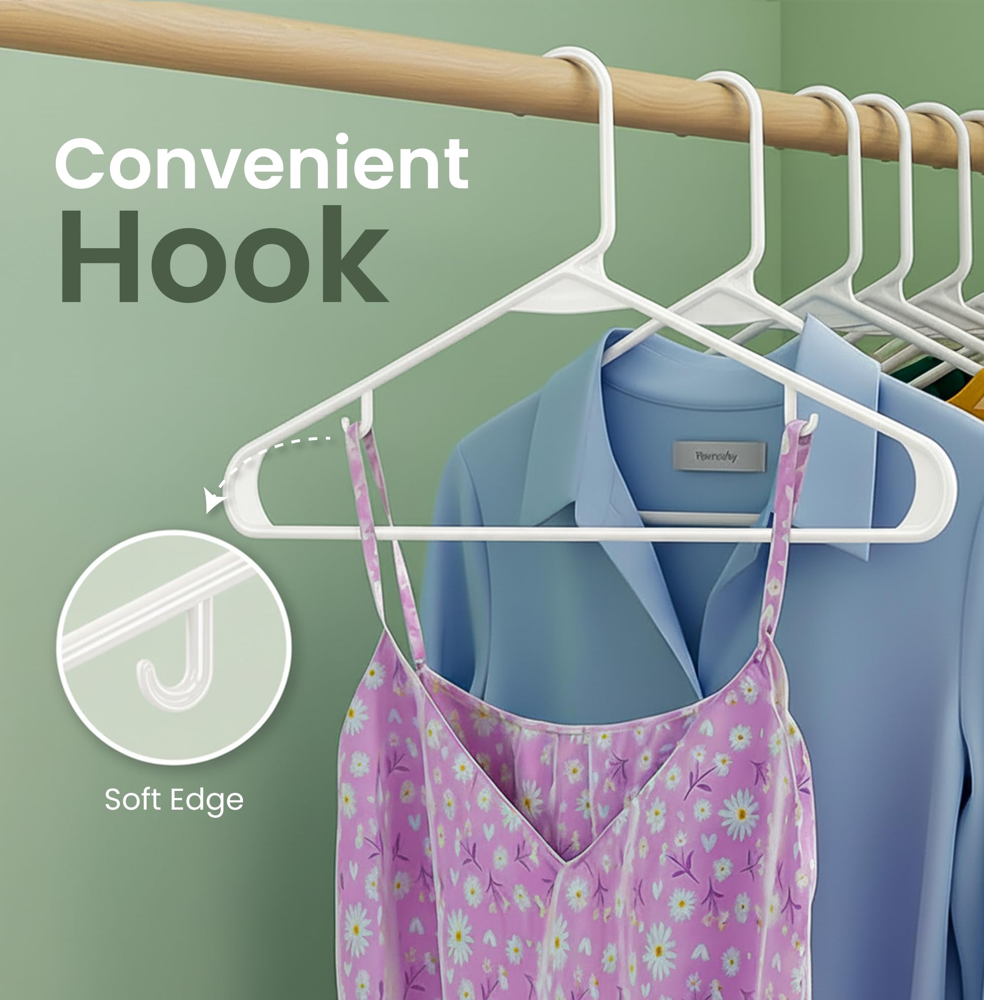 Utopia Home Plastic Hanger, 50 Pack, White Clothes Hangers with Hooks, Durable Heavy Duty Coat Hangers for Shirts, Pants, Skirts, Jackets, Blouses, Dresses, and Everyday Closet Organization 🍁 All In One Marketplace Canada