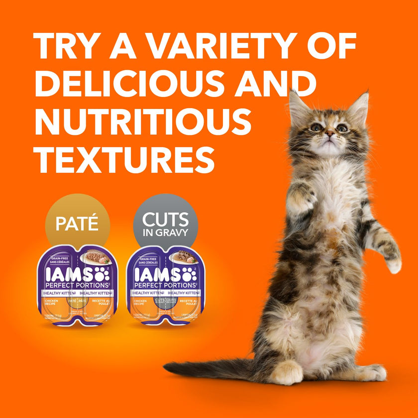 IAMS PERFECT PORTIONS Kitten Wet Cat Food, Chicken Flavour, 75g (24 pack) 🍁 All In One Marketplace Canada