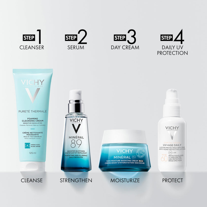 Vichy Minéral 89 face Moisturizer, 100H Moisture Boosting Fragrance Free Rich Cream with Hyaluronic Acid, Niacinamide, Vitamin E & Squalane, for Dry-Very Dry Skin, Recommended by Dermatologists, 50ml 🍁 All In One Marketplace Canada