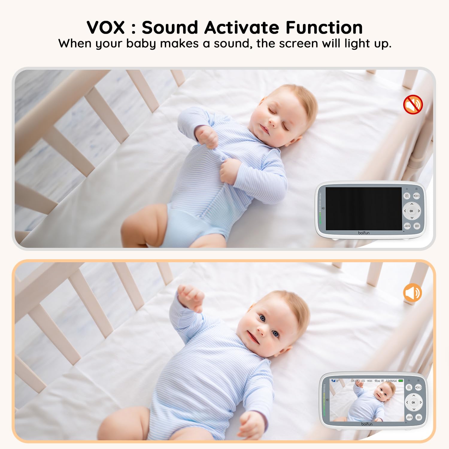 2026 Upgraded Boifun Baby Monitor No Wi-Fi, Baby Camera with 4