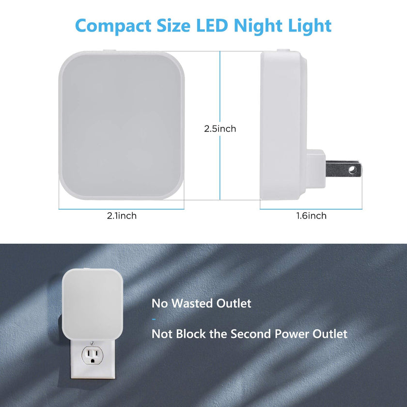 Lomotech Plug-in LED Night Light, 4 Pack Adjustment Lighting White Night Lights, Dusk to Dawn Sensor Nightlight, ETL Certified Night Lamp for Bedroom,Toilet,Stairway,Hallways (Soft White & Cool White) 🍁 All In One Marketplace Canada