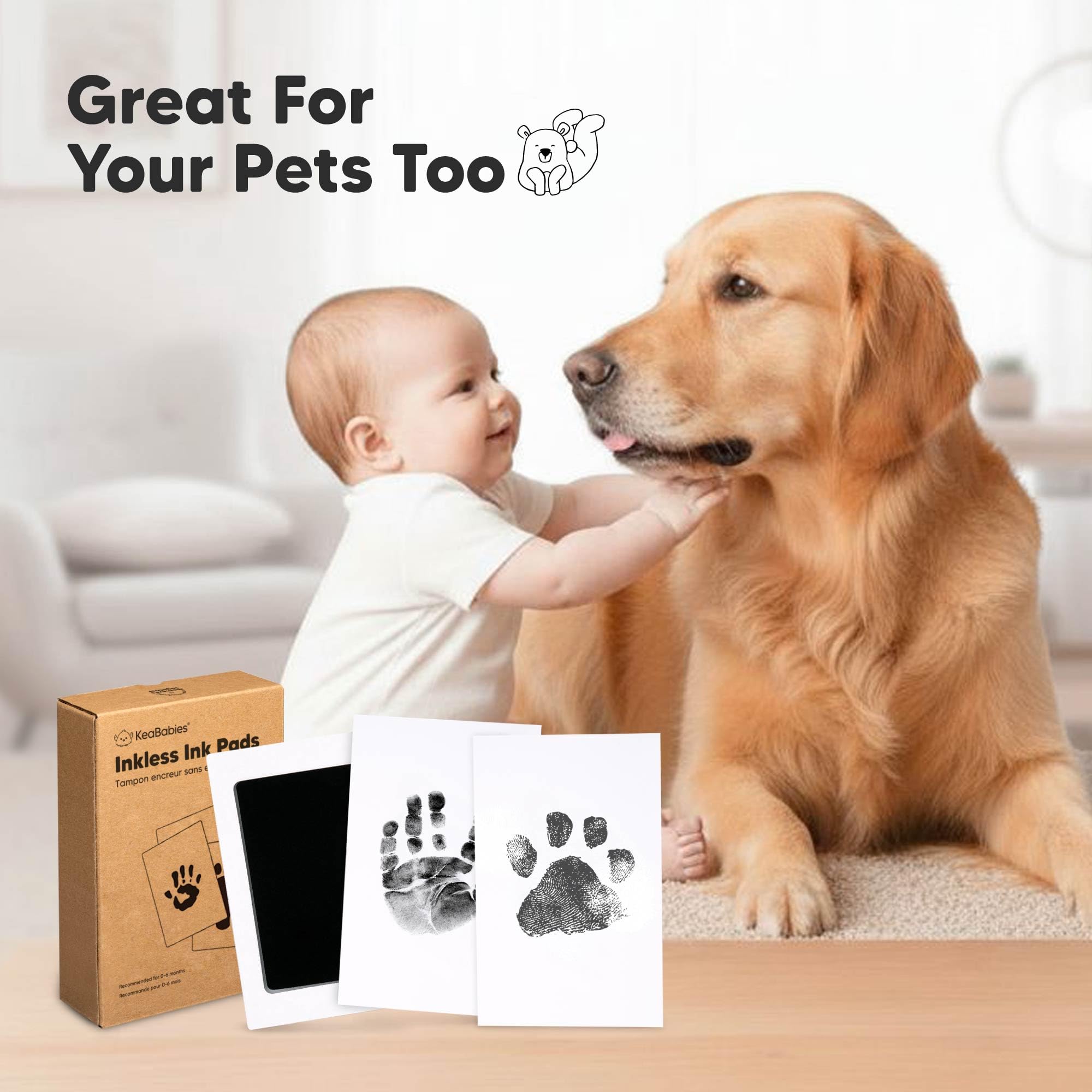 4pk Inkless Baby Hand and Footprint Kit, Mess Free Ink Pads (Jet Black, R) 🍁 All In One Marketplace Canada