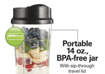 Hamilton Beach Personal Blender for Smoothies & Shakes, Portable Single Serve Blender with Travel Lid, 14 oz BPA-Free Jar, 175W, Compact Countertop Blender, Silver, 51107C 🍁 All In One Marketplace Canada