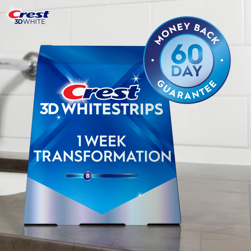 Crest 3D Whitestrips 1 Week Transformation At-home Teeth Whitening Kit, 14 Treatments, 8 Levels Whiter 🍁 All In One Marketplace Canada