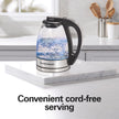 Hamilton Beach Glass Electric Kettle, 1 L, 1500W Fast Boiling Water Boiler, Cordless, Soft Blue LED Light, Auto Shutoff & Boil-Dry Protection, BPA-Free, Compact Size (40930JC) 🍁 All In One Marketplace Canada