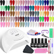 JODSONE 60 PCS Gel Nail Polish Kit with U V Light Base and Matte Glossy Top Coat Nail Gel Polish Soak off Manicure Accessory Tools Suitable for All Seasons 🍁 All In One Marketplace Canada