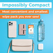 Impossibly Compact Travel Wipes - Skin-Friendly Wet Wipes, Hypoallergenic & Unscented for Adults, Kids & Baby Care - 10 Pack Total 60 Wipes 🍁 All In One Marketplace Canada