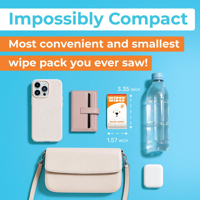 Impossibly Compact Travel Wipes - Skin-Friendly Wet Wipes, Hypoallergenic & Unscented for Adults, Kids & Baby Care - 10 Pack Total 60 Wipes 🍁 All In One Marketplace Canada