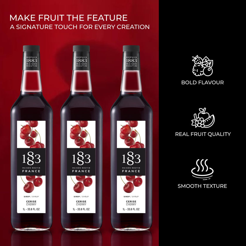 Maison Routin 1883 Cherry Syrup, Pet Bottle 1000 Milliliter 🍁 All In One Marketplace Canada