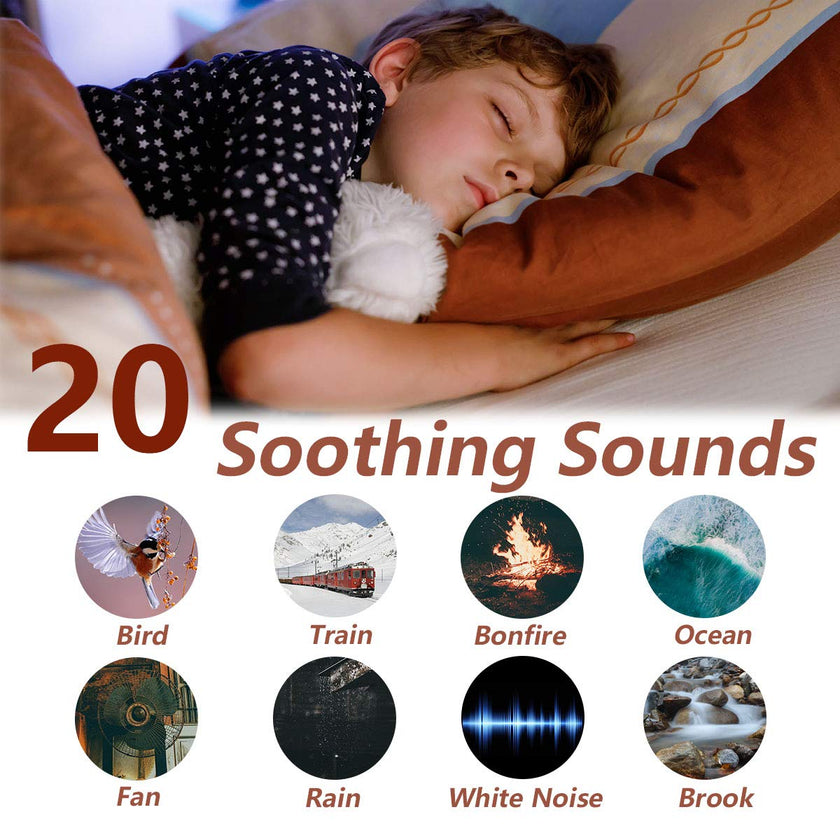 Magicteam Sleep Sound White Noise Machine with 20 Natural Soothing Sounds and Memory Function 32 Levels of Volume Powered by AC or USB and Sleep Timer Sound Therapy for Baby Kids Adults (White) 🍁 All In One Marketplace Canada