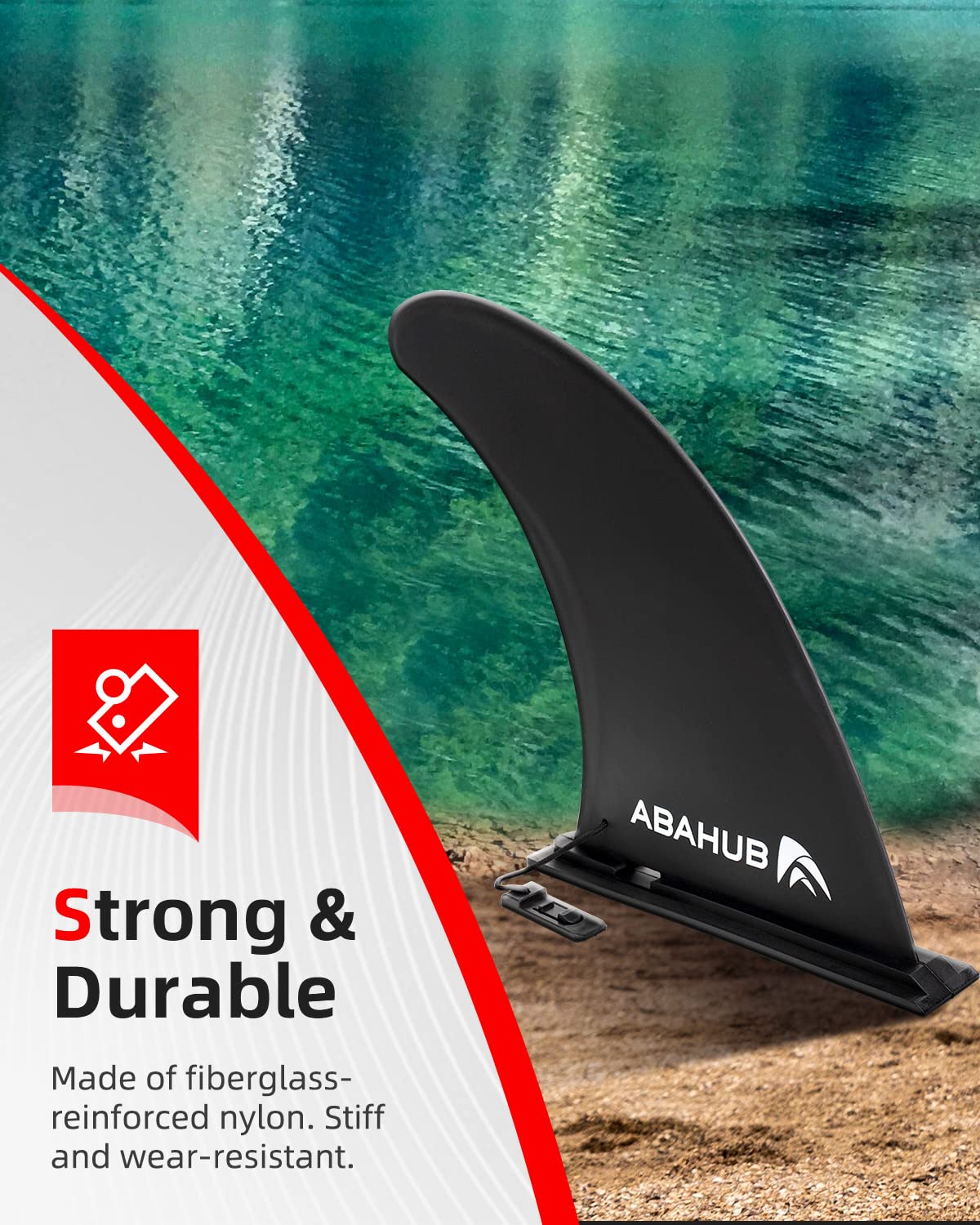 Abahub 9'' SUP Fin Inflatable Paddle Board Replacement Fins, Quick Release Slide in Detachable Center Fin for iSUP Stand UP Paddleboard Inflatable Boards 9 Inch 1 Pack Black 🍁 All In One Marketplace Canada