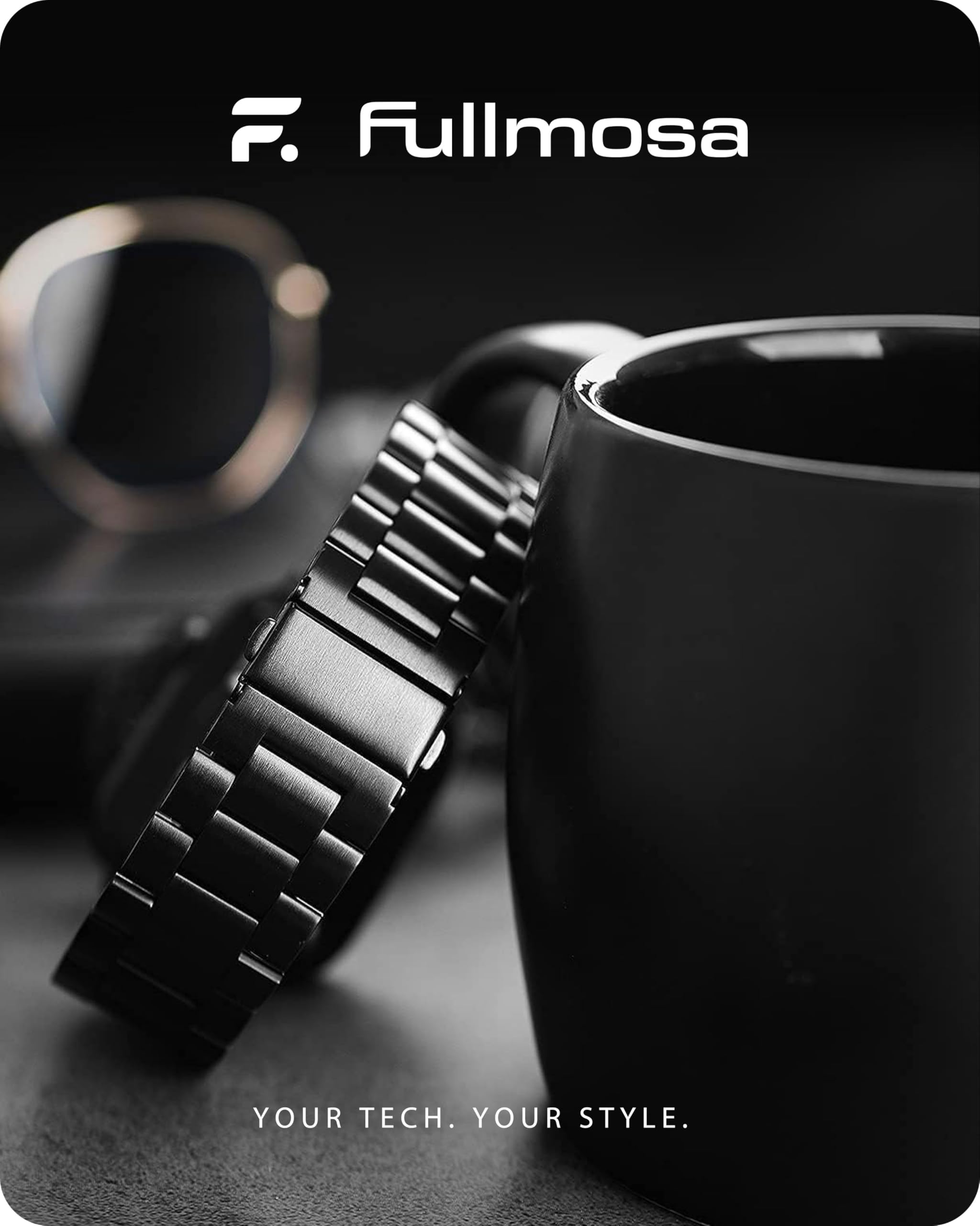 Fullmosa Compatible with Apple Watch Band 45mm 44mm 42mm 46mm 49mm 41mm 40mm 38mm, Stainless Steel Band with Case for iwatch Ultra Series11 10 9 8 7 6 5 4 3 2 1 & SE3/2/1,42mm 44mm 45mm Black 🍁 All In One Marketplace Canada