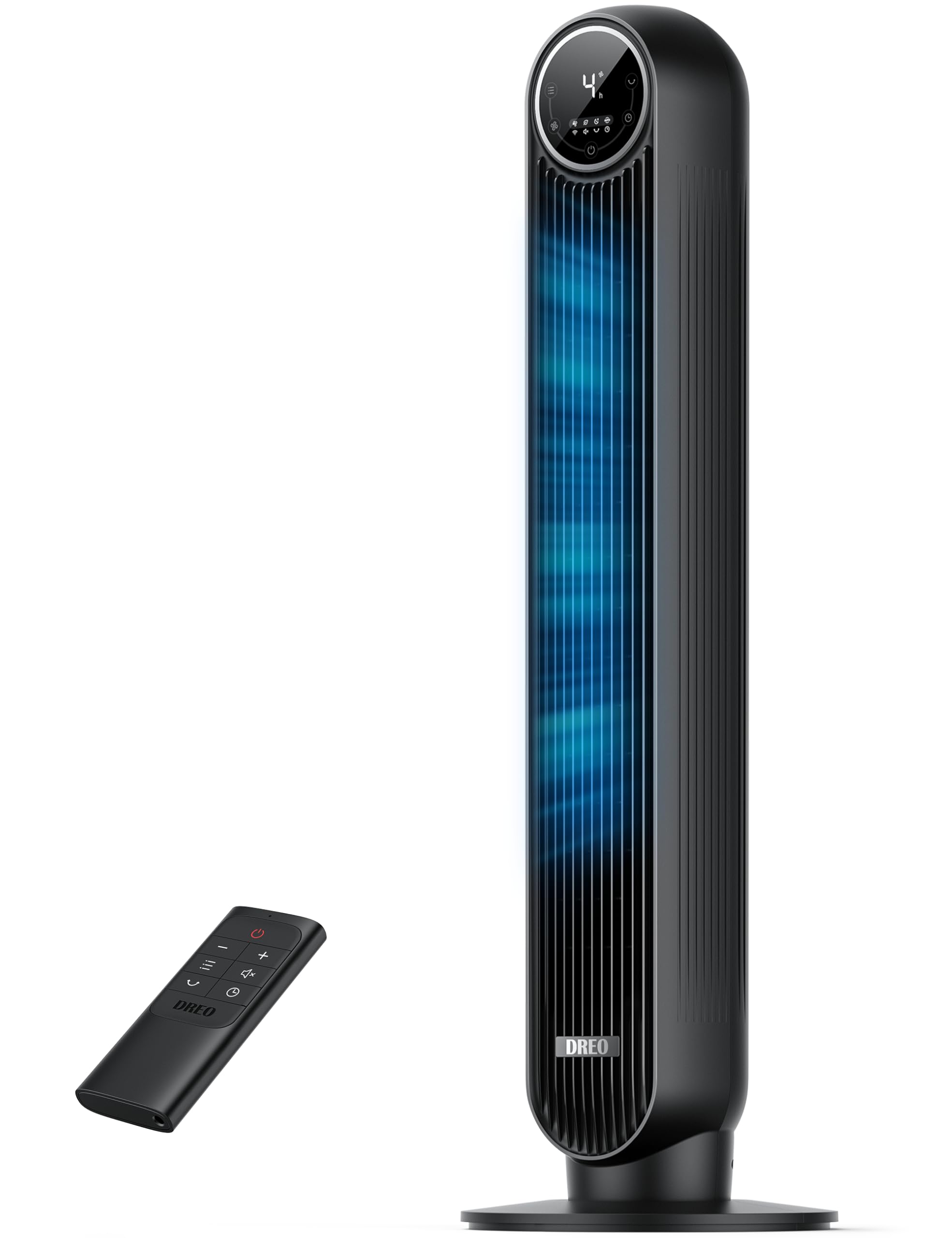 DREO Tower Fan for Bedroom, 2026 Upgraded DC Motor, 28ft/s High Velocity, 20dB Ultra Quiet Standing Fan, 8 Speeds 4 Modes, 90° Oscillating Bladeless Fan for Indoors, Floor Fans with Remote, Black 🍁 All In One Marketplace Canada