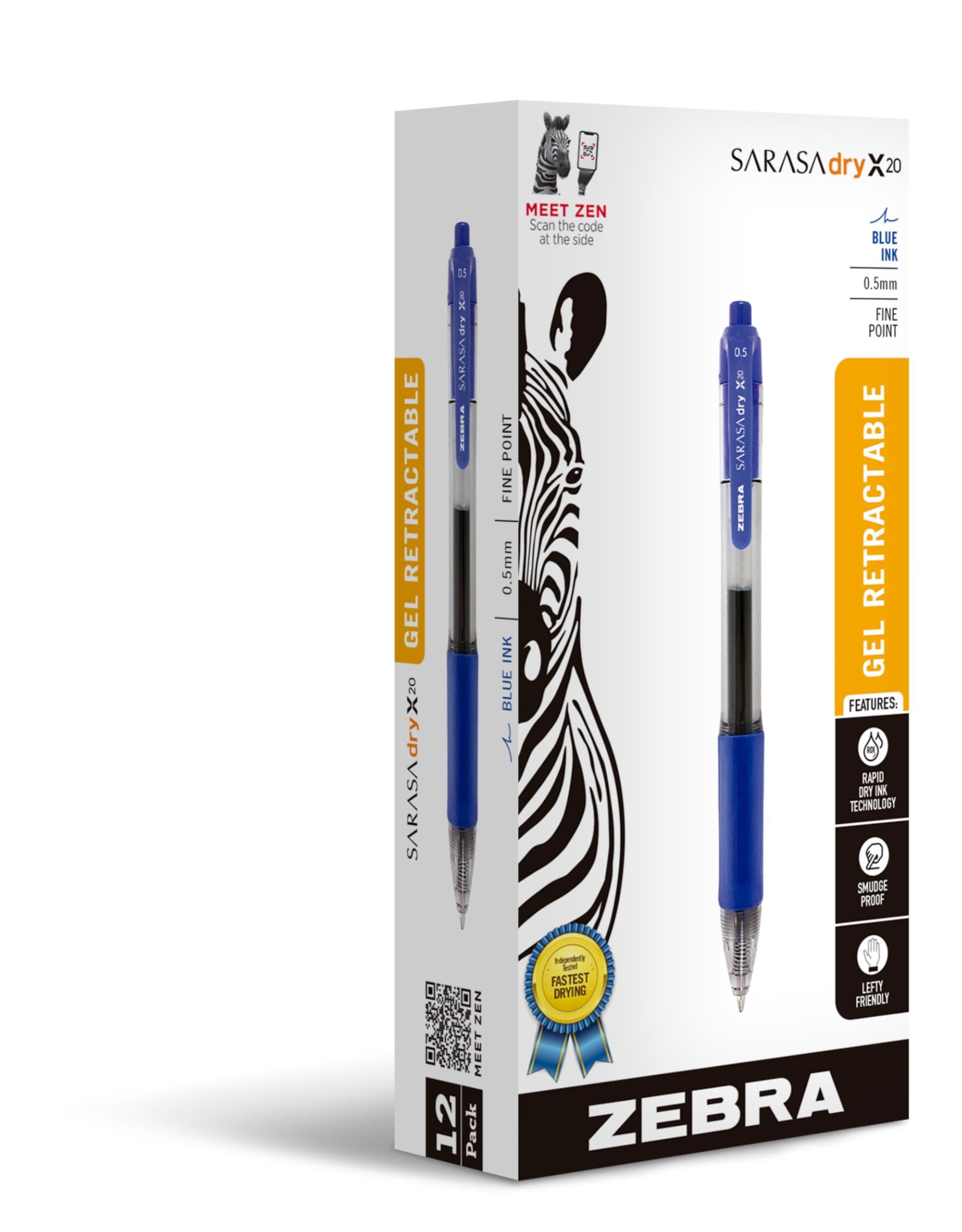 Zebra Pen SARASA X20 Retractable Gel Pen, Blue Ink, 0.5mm, 12-Pack 🍁 All In One Marketplace Canada