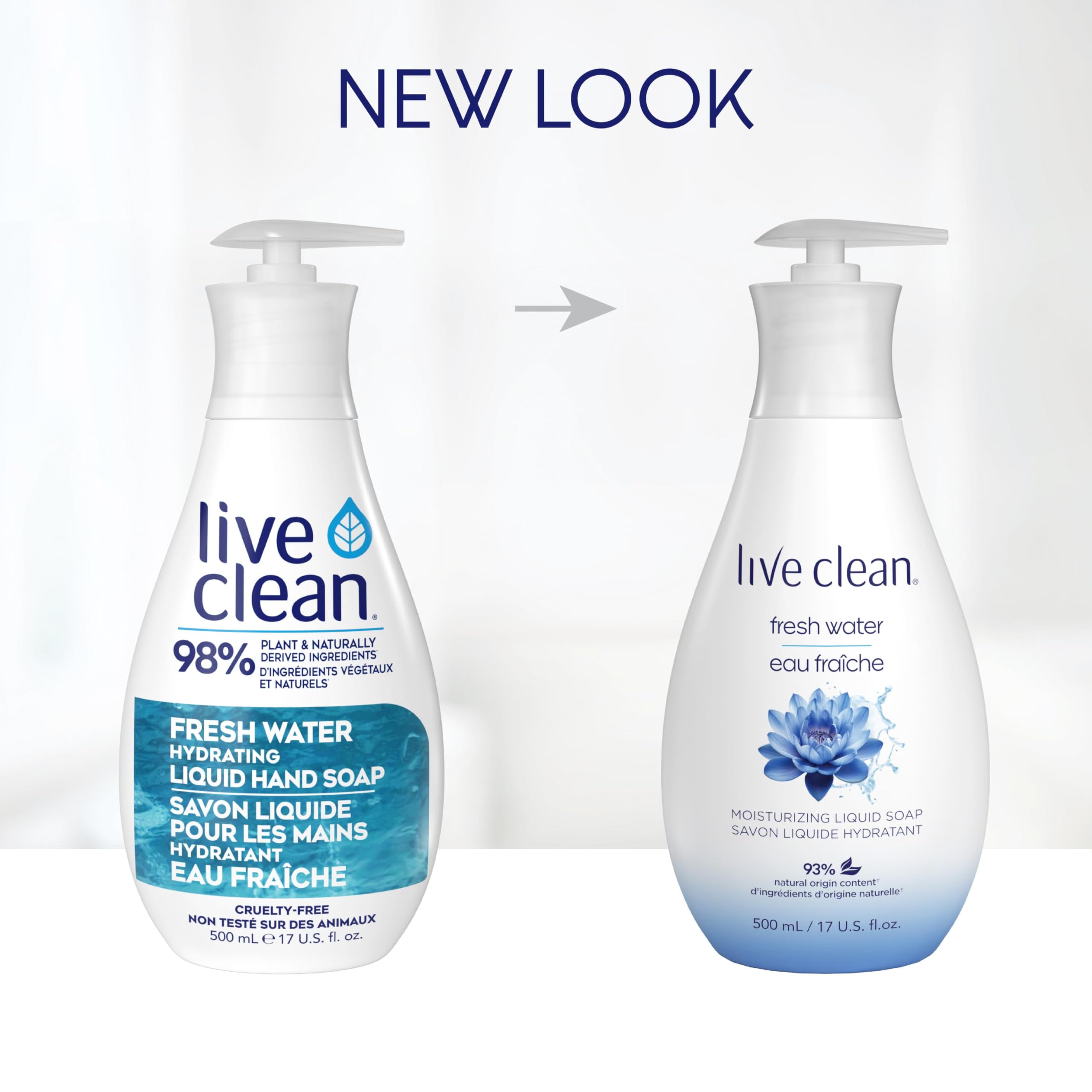 Live Clean Fresh Water Hydrating Liquid Hand Soap, 500 ml (Pack of 4)(Packaging may vary) 🍁 All In One Marketplace Canada