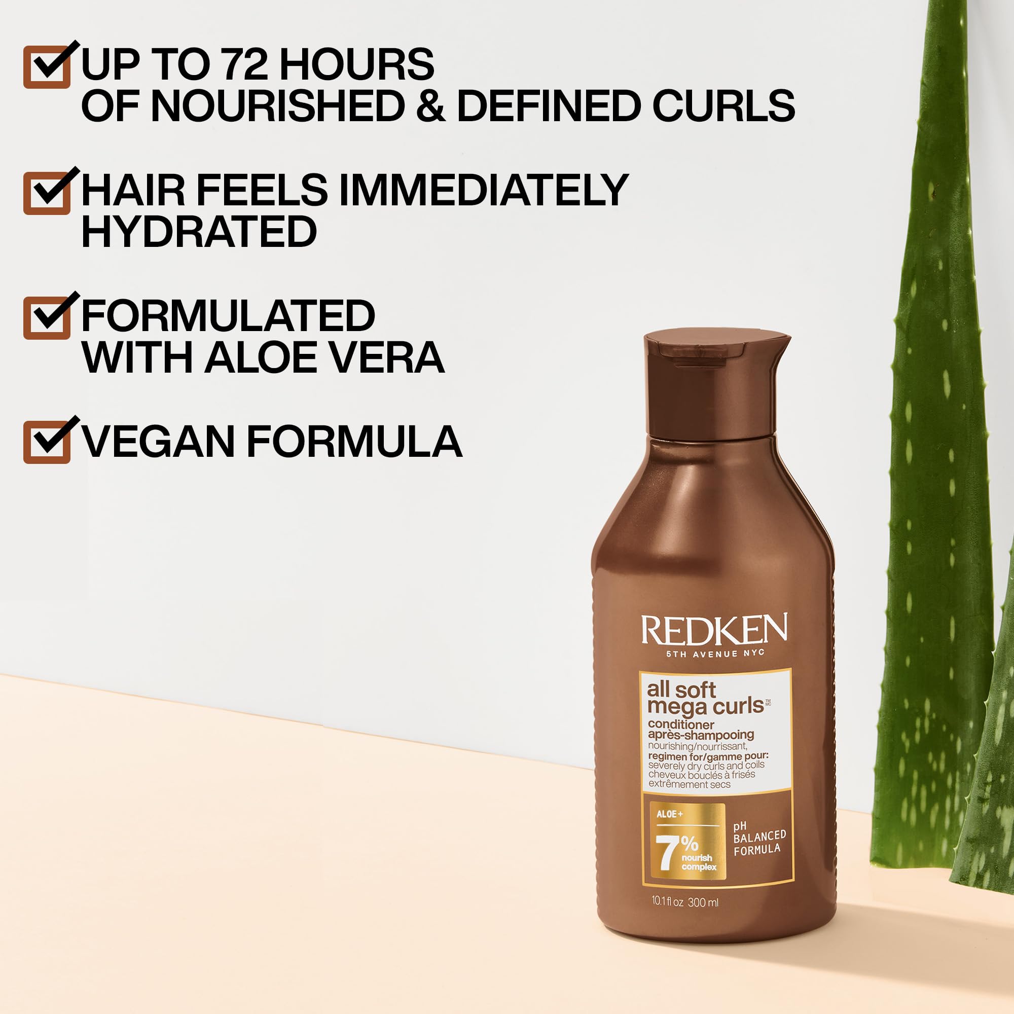 Redken All Soft Mega Curls Conditioner, For Extremely Dry Hair, For Curly & Coily Hair, Nourishes & Softens Severely Dry Hair, With Aloe Vera, 300 ML 🍁 All In One Marketplace Canada