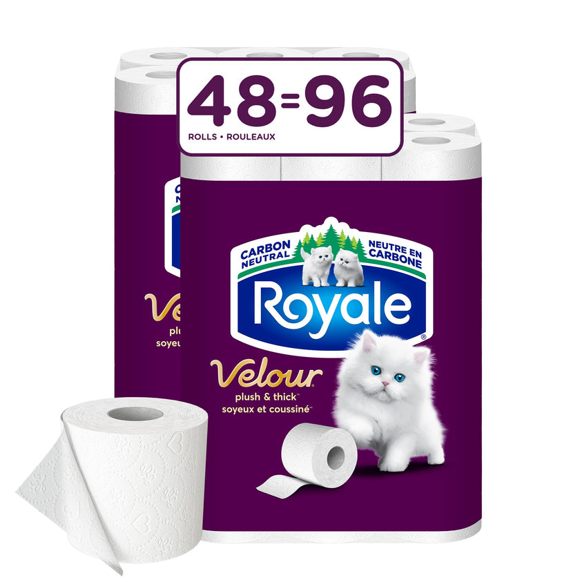 Royale Velour Toilet Paper, 48 Equal 96 Rolls, 142 Bathroom Tissues per roll 🍁 All In One Marketplace Canada
