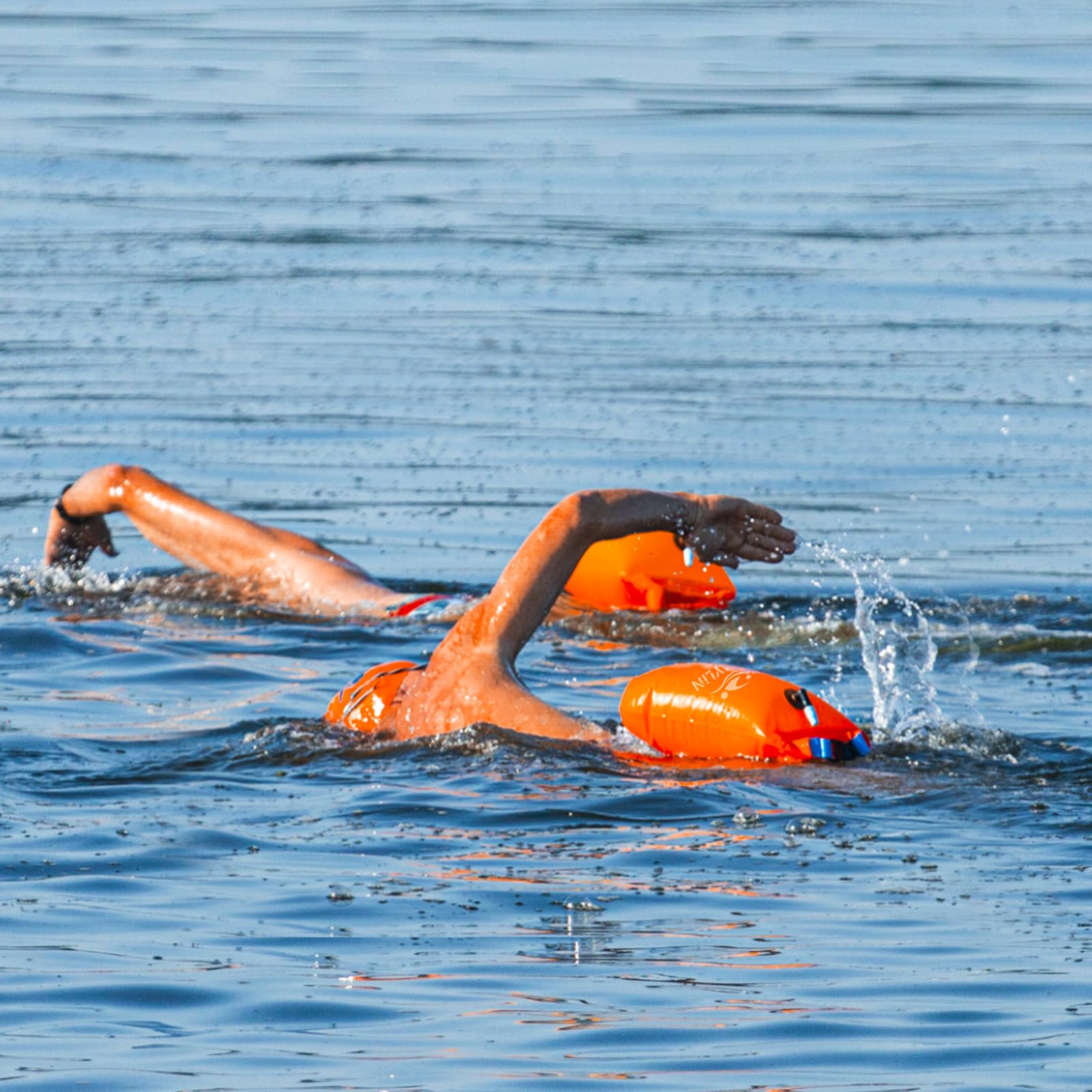 20L Swim Buoy, Swim Buoy with Storage for Kids and Adults, Waterproof Inflatable Dry Bag Swim Safety Float for Water Sports, Open Water Swimmers, Triathletes, Kayakers and Snorkelers, Orange 🍁 All In One Marketplace Canada