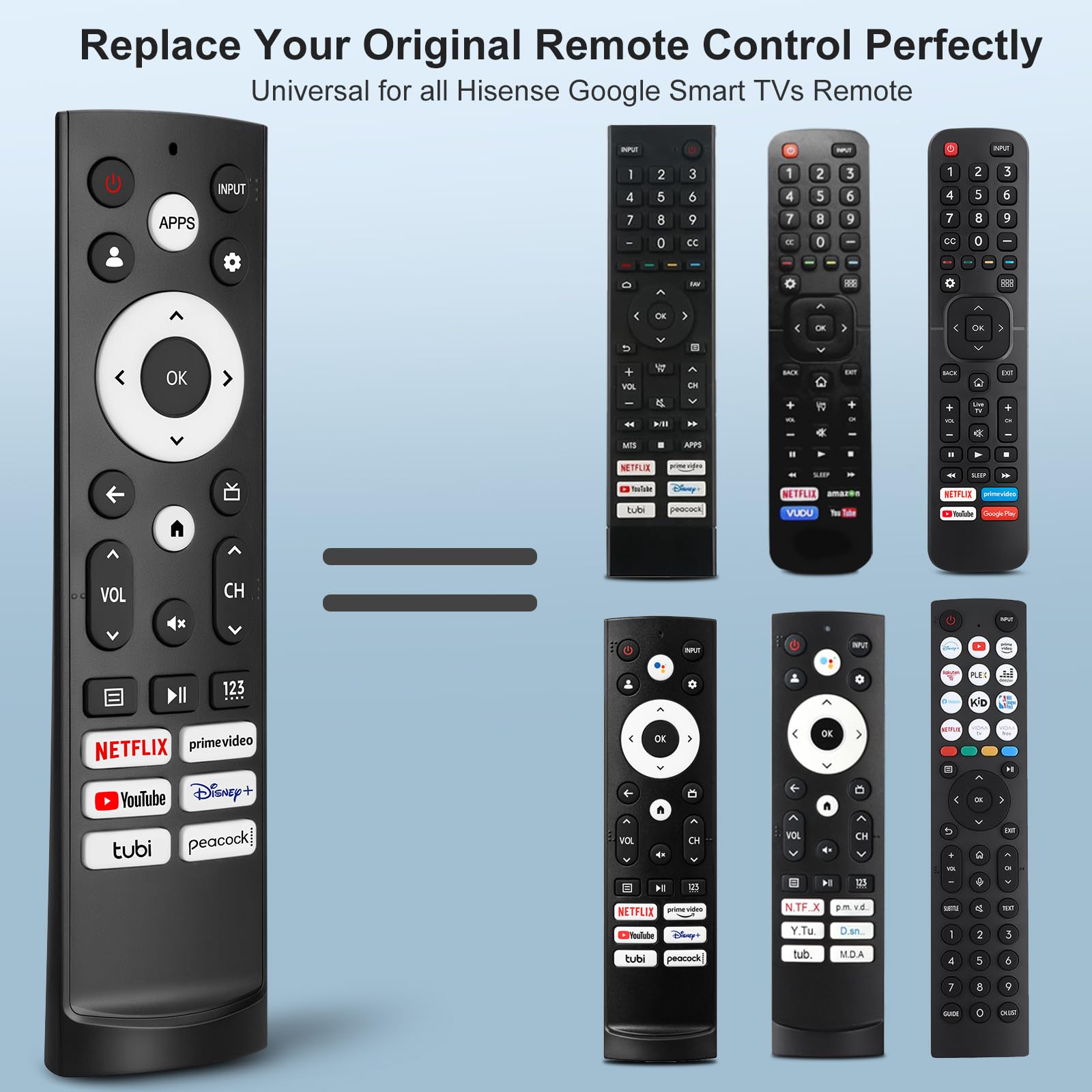 Universal Replacement Remote Control for All Hisense Smart Google TVs Compatible with UHD 4K LED HD ULED-No Setup Needed Programming 🍁 All In One Marketplace Canada