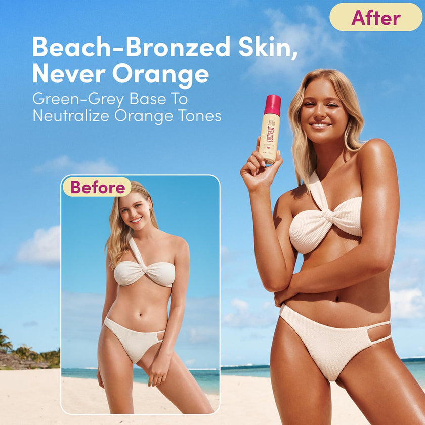 Coco & Eve Self Tanner Mousse - All Natural Sunless Tanning Mousse | Instant Self Tanning Lotion with Bali Bronzer | Sunny Honey Bali Bronzing Kit (Dark) 🍁 All In One Marketplace Canada