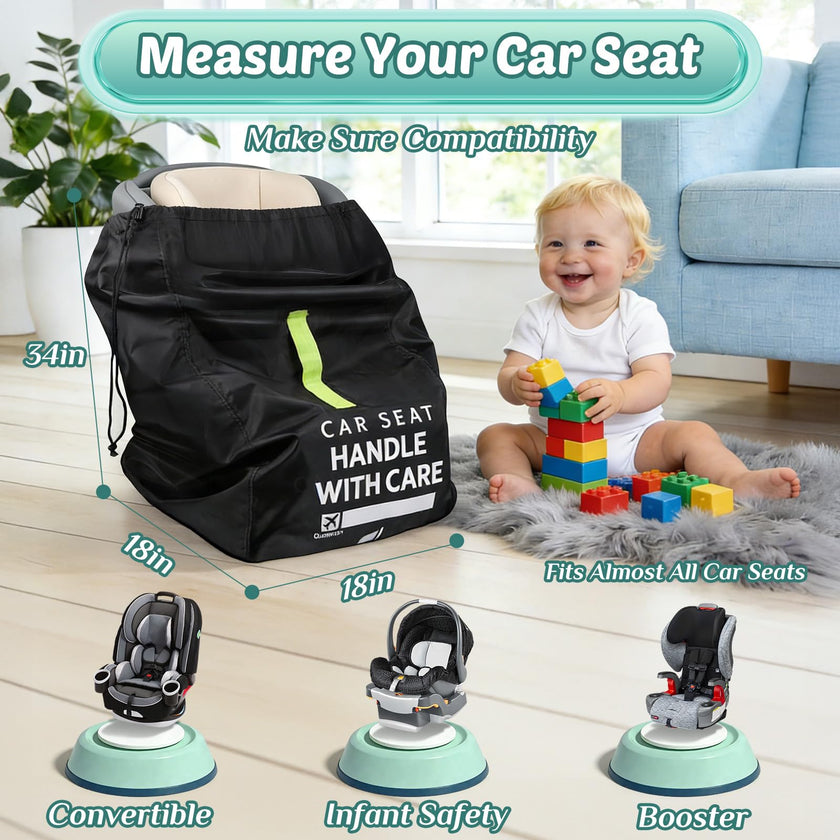 Car Seat Travel Bag: Carseat Travel Bag for Airplane Universal Fit Infant Carriers Booster Convertible Car Seats like Graco, Nuna, Doona, Cosco, Baby Travel Essentials for Flying, Gate & Baggage Check 🍁 All In One Marketplace Canada