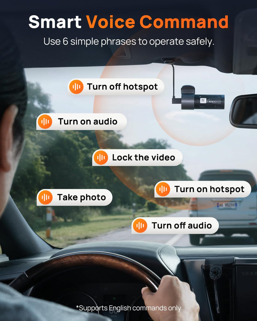70mai 4K Front Dash Cam Built in WiFi, Smart Dash Camera for Cars, WDR, Night Vision, iOS/Android Mobile App, WDR, Night Vision, Loop Recording, Parking Monitor, Time-Lapse (M310 Plus 4K) (2160P) 🍁 All In One Marketplace Canada