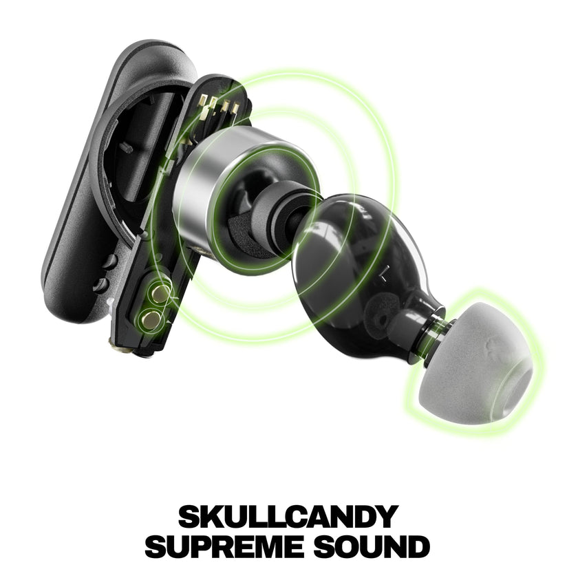 Skullcandy Smokin’ Buds Wireless Earbuds, Bluetooth Headphones, Noise Isolating Fit, Up to 20 Hours Battery, IPX4 Sweat and Water Resistant, Microphone for iPhone Android - True Black 🍁 All In One Marketplace Canada