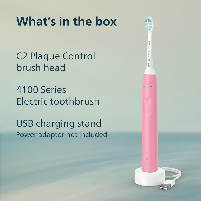 Philips Sonicare 4100 Power Toothbrush, Rechargeable Electric Toothbrush with Pressure Sensor, Deep Pink HX3681/26 🍁 All In One Marketplace Canada
