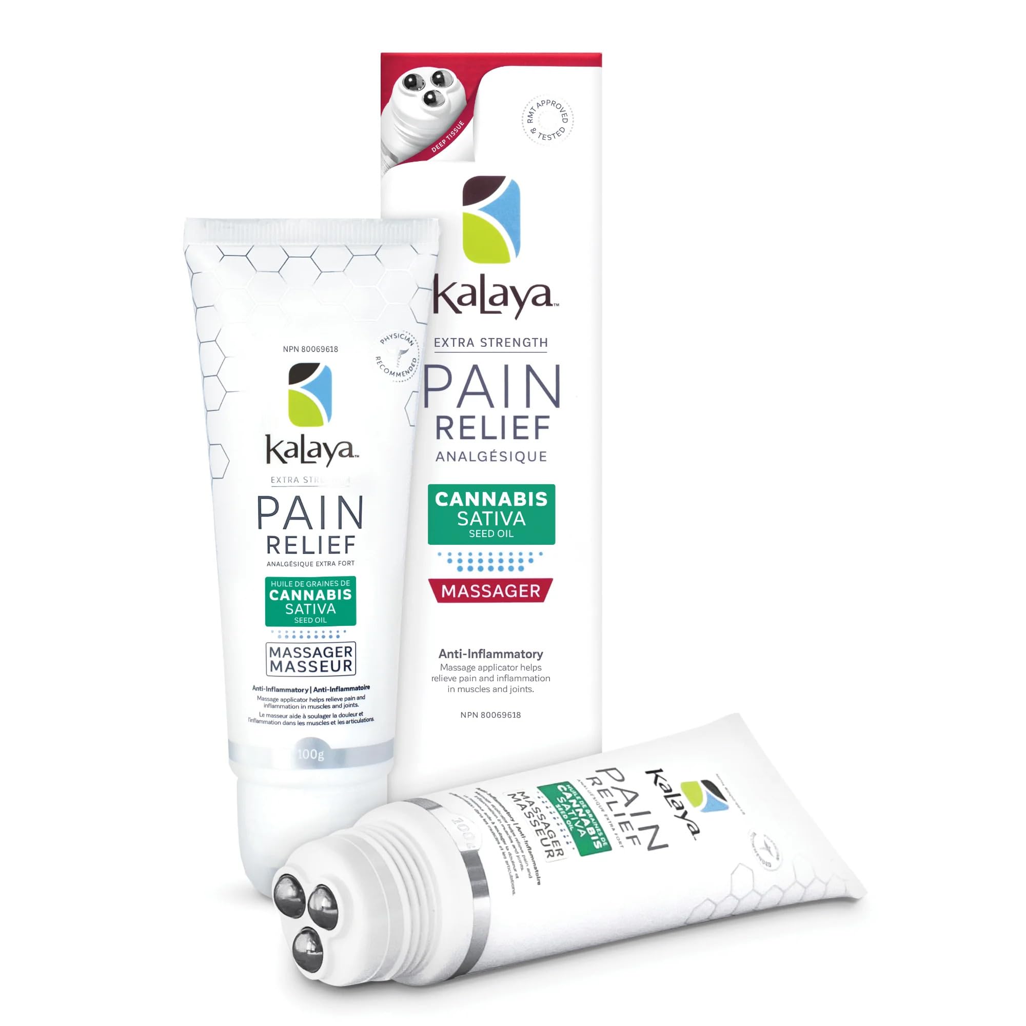 KaLaya Extra Strength Pain Relief Cream With CSSO and Roller Massager Ball for Back, Neck, Muscle, Shoulder, Hand and Knees with Natural Active, Pain Blocking & Anti inflammatory Ingredients (100g) 🍁 All In One Marketplace Canada